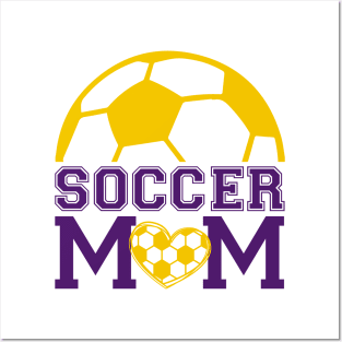 Soccer Mom purple and yellow Fan Cheerleader Posters and Art